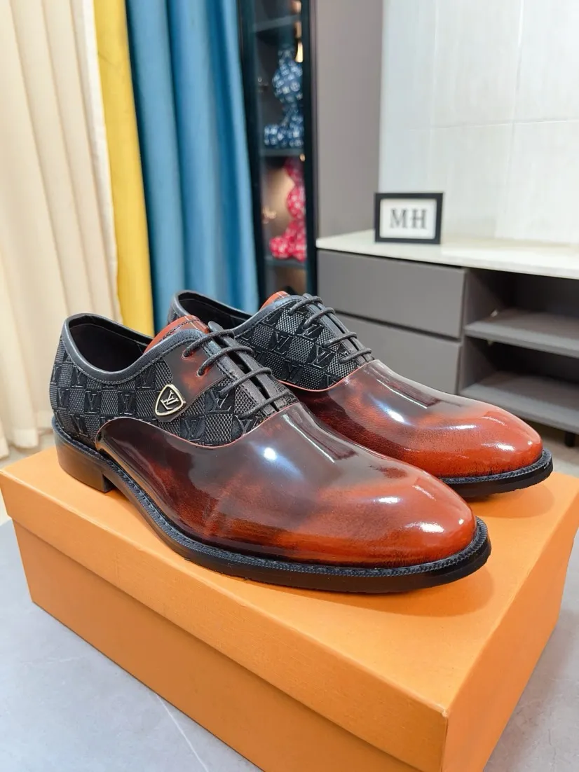 Men's men's shoes 💰520🌸🌸【LV Louis Vuitton】~ New product 🆕High-end original men's 🚹Business casual leather shoes, made of original cowhide open-edge bead fabric➕comfortable and soft cowhide lining➕cowhide insole, original LOGO rubber non-slip outsole. Code number: 38-44